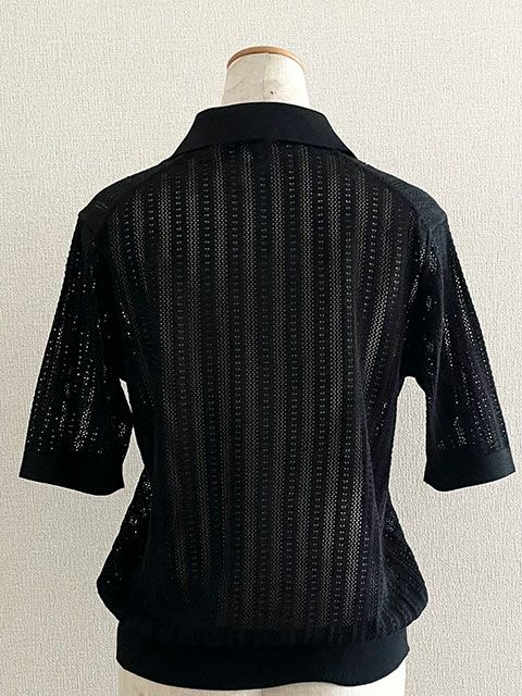 レース柄スキッパー（ブラック）｜ユナヒカ