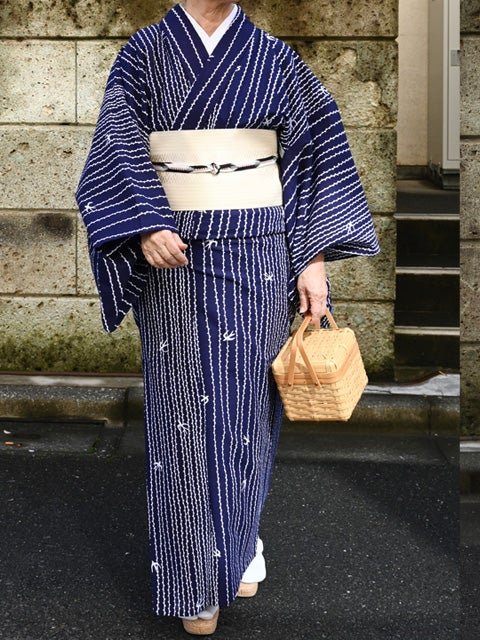 浴衣「柳と燕」仕立て上がり｜ユナヒカの浴衣
