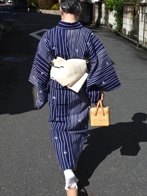 浴衣「柳と燕」仕立て上がり｜ユナヒカの浴衣