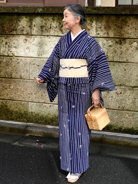 浴衣「柳と燕」仕立て上がり｜ユナヒカの浴衣